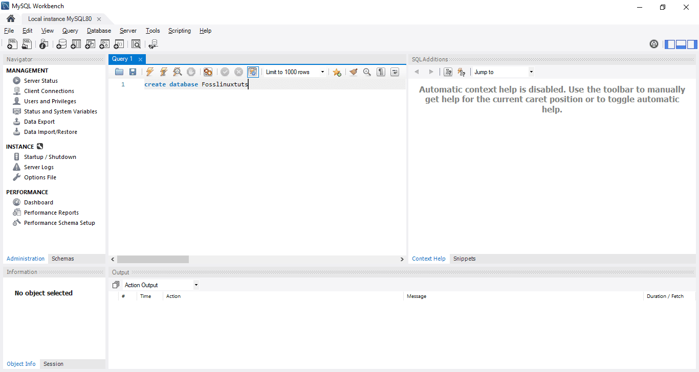 MySQL Create Database Fosslinuxtuts