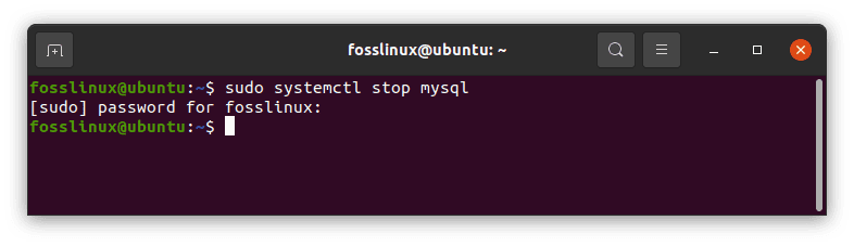 stop mysql service