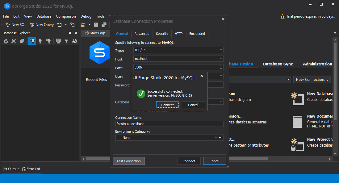 Successfully connected to MySQL database