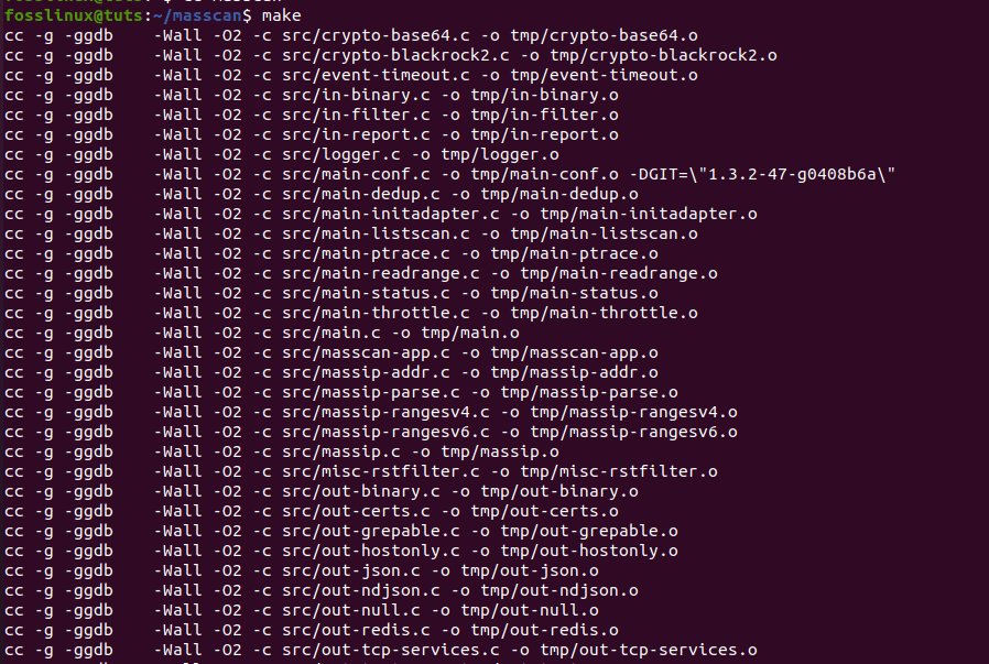 The make command in Masscan