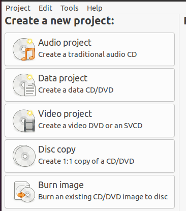 brasero optical disc image burner