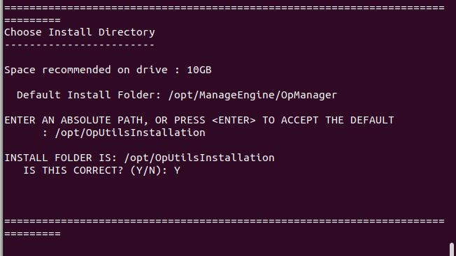 choosing an installation directory