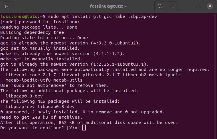 installing dependencies for masscan
