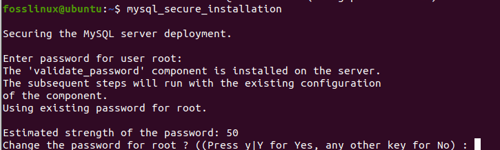 mysql secure installation