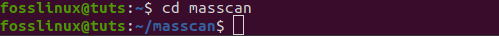navigating to masscan directory