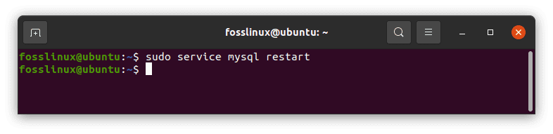 restart mysql service