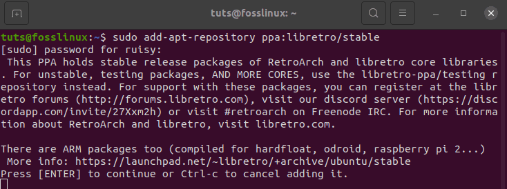 How to install retroarch PPA on ubuntu