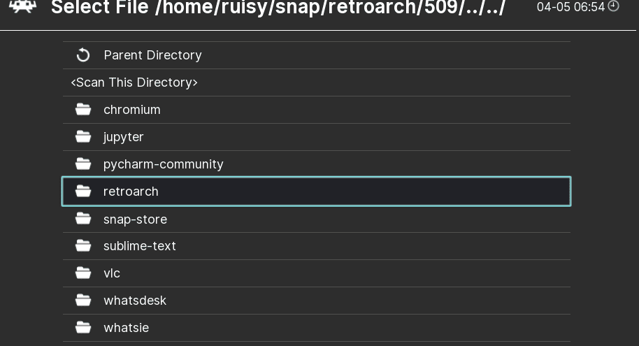 Navigation to scan directory