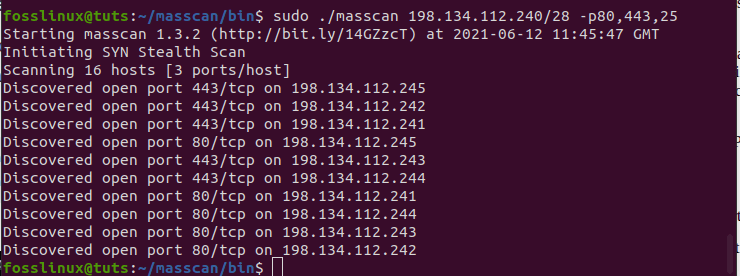 running a multi-port scan analysis