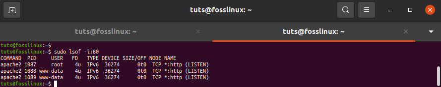 see which application is listening on a specific port