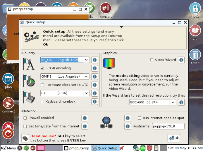 Puppy Linux Ubuntu Trusty 64 desktop