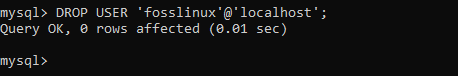 Drop user fosslinux