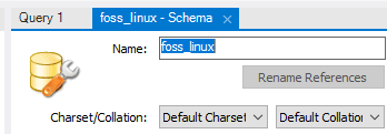 MySQL Create new schema foss_linux