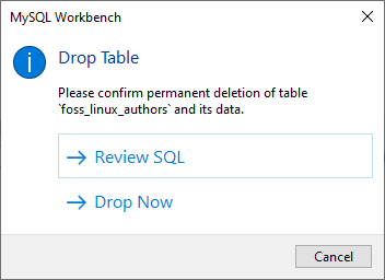 MySQL Drop Table