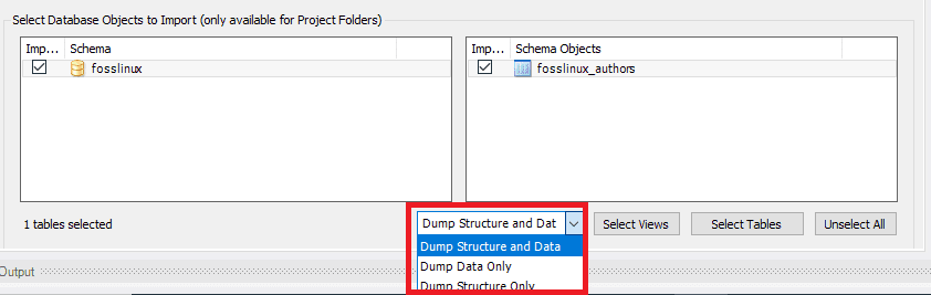 MySQL Dump Structure and Data