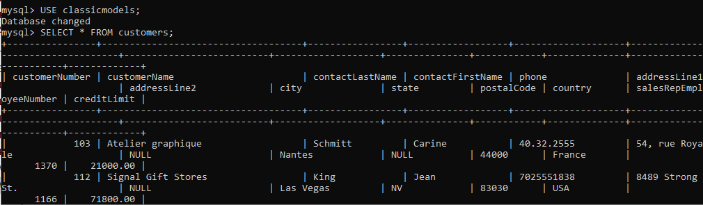 MySQL Load Sample Database