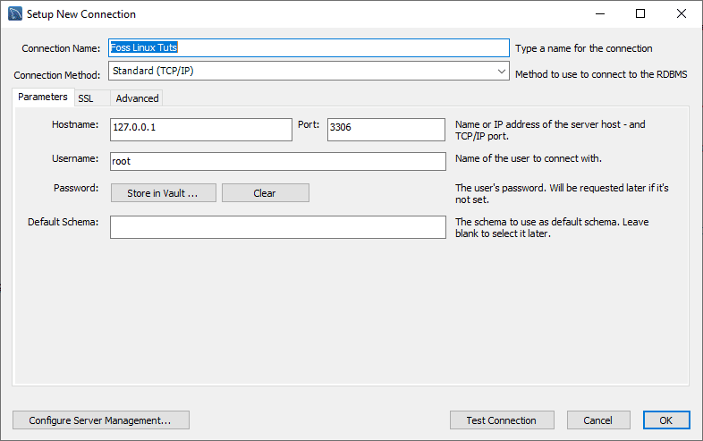 MySQL Set Connection Name