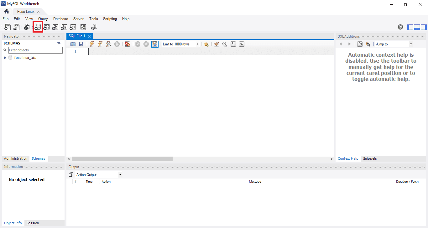 MySQL Visual Editor Screen
