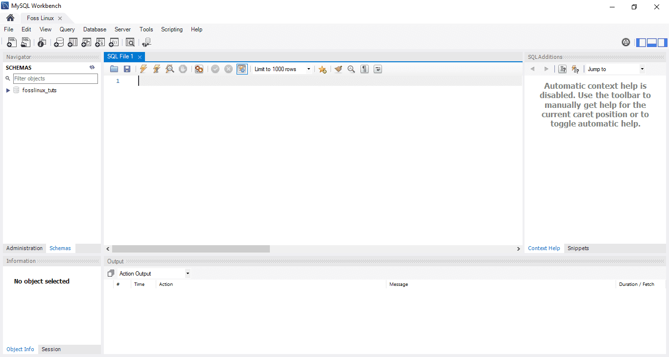 MySQL Visual Editor Screen