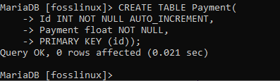 Create Payment table