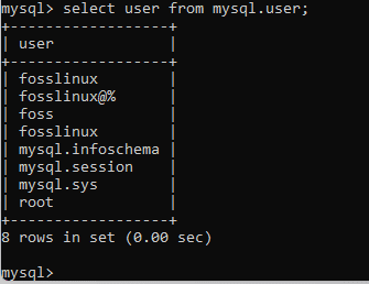 Show users in MySQL Server