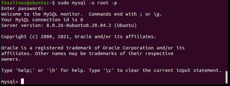 connecting to mysql server using the mysql client