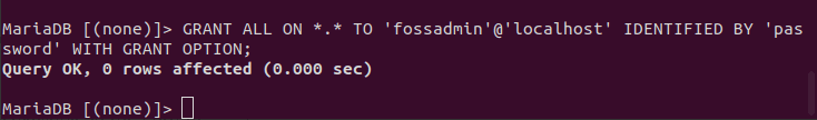 creating another user with fossadmin with root privileges