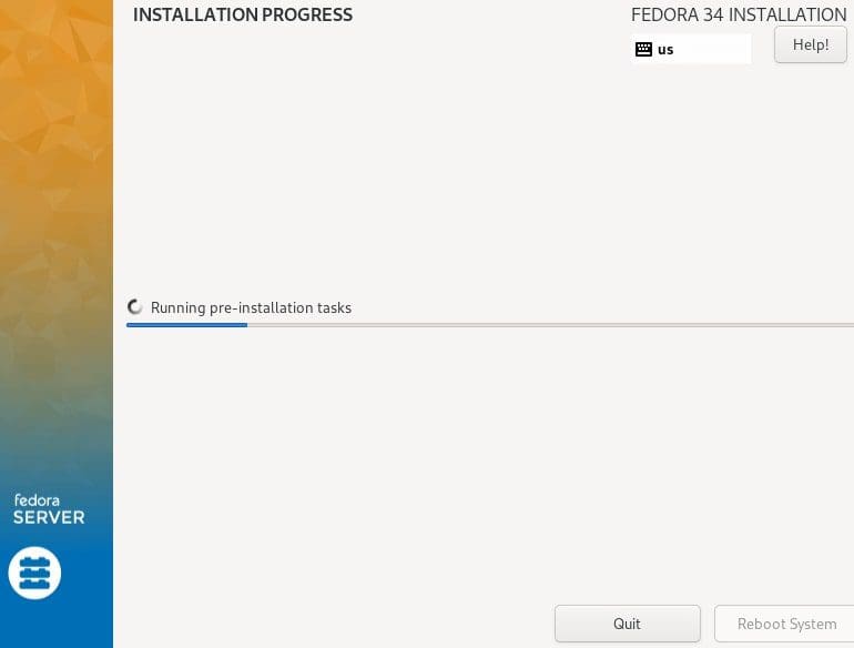 Fedora Installation progress