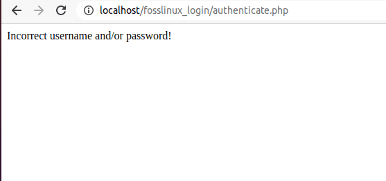 login with incorrect username and password combo