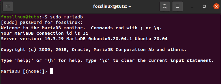 mariadb startup