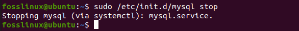 stoping mysql server