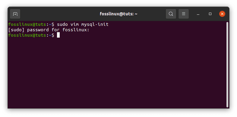 sudo vim mysql init