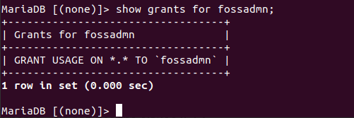 viewing privileges using the show grants