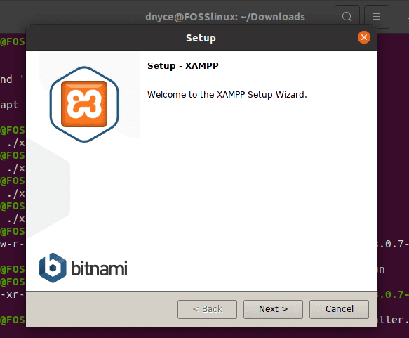 xampp-linux-x64-8.0.7 welcome launch screen