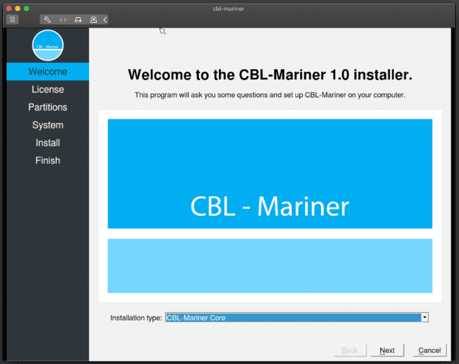cbl mariner welcome screen