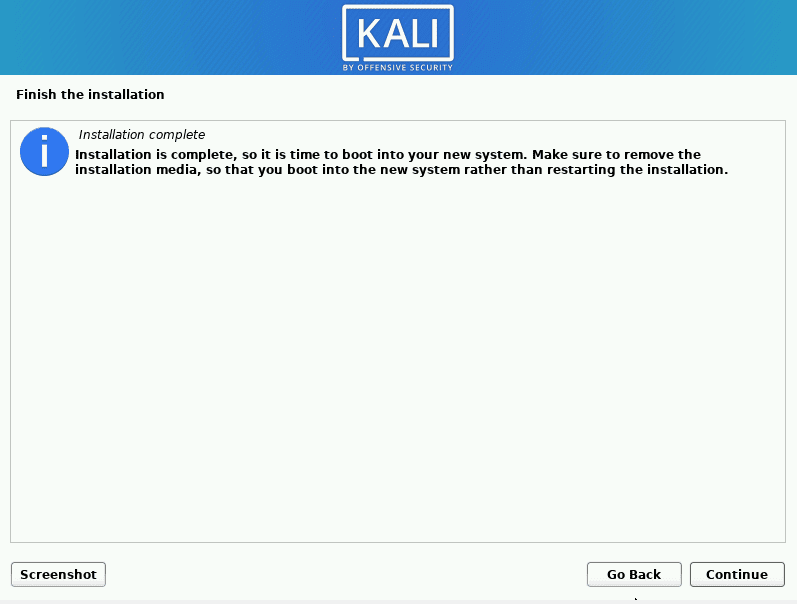 kali linux complete installation