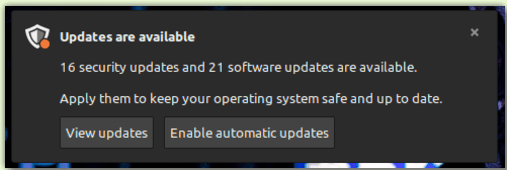 Linux Mint updates notification