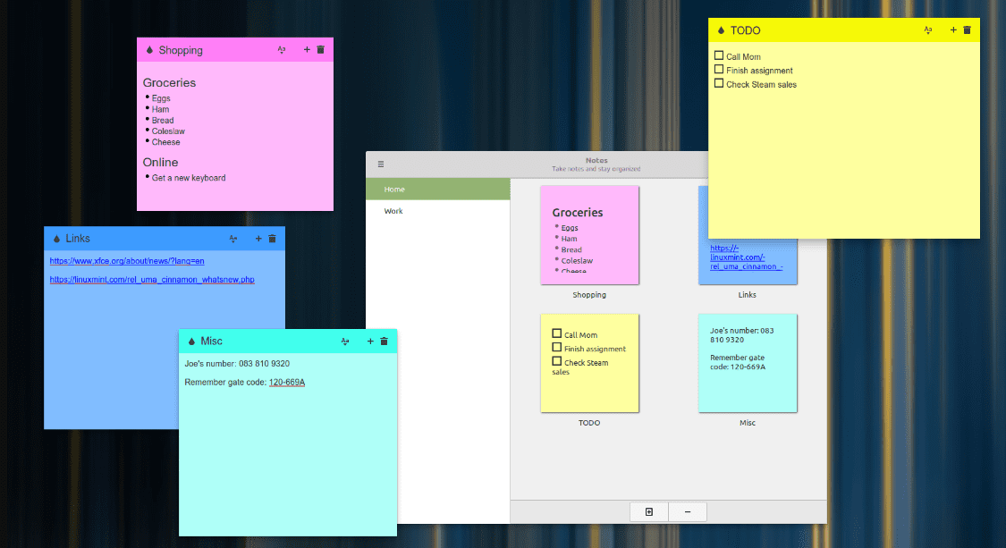 sticky notes note taking application