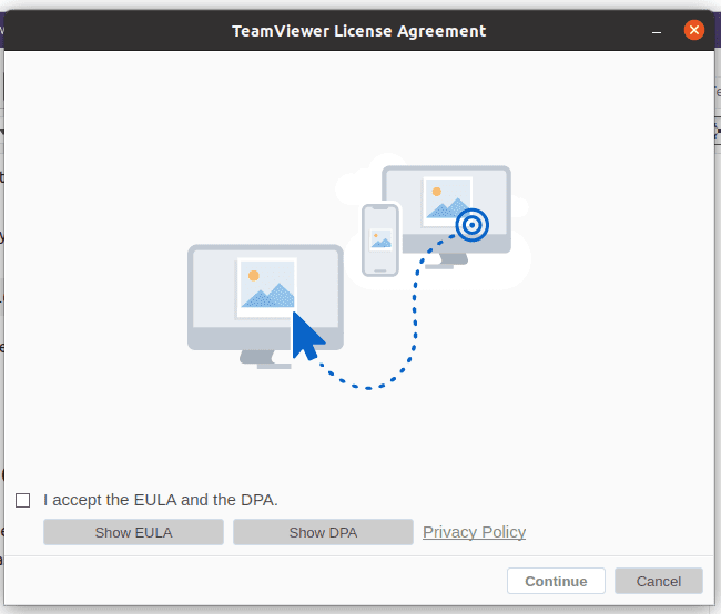 TeamViewer License Agreement window