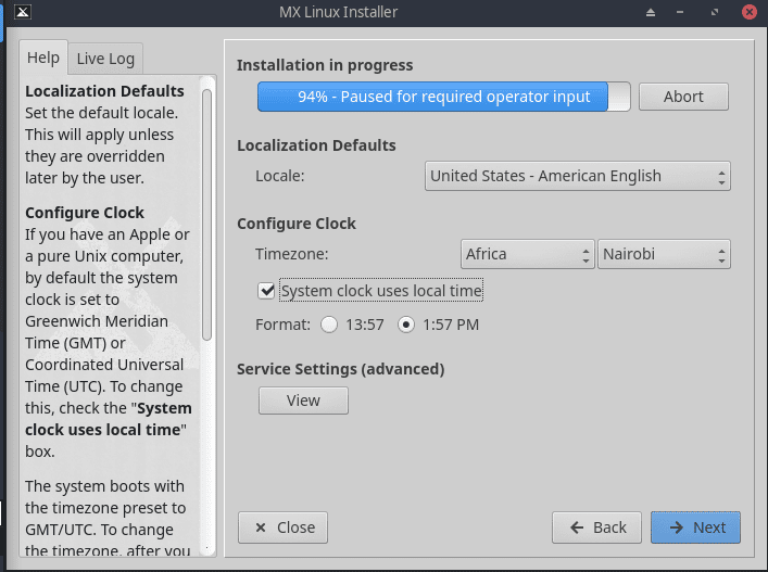 setting the time and location zone