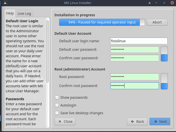 system user details