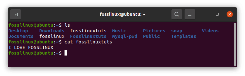 show the newly copied fosslinuxtuts files and its contents