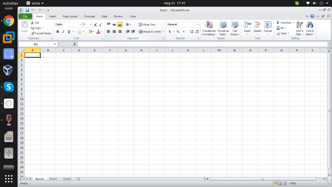 excel window