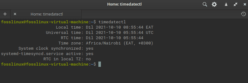 timedatectl command
