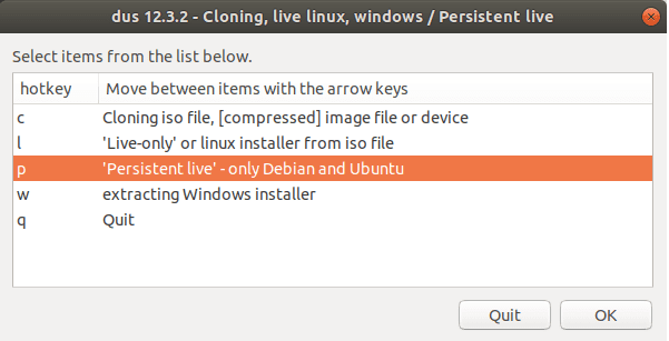 persistent live USB