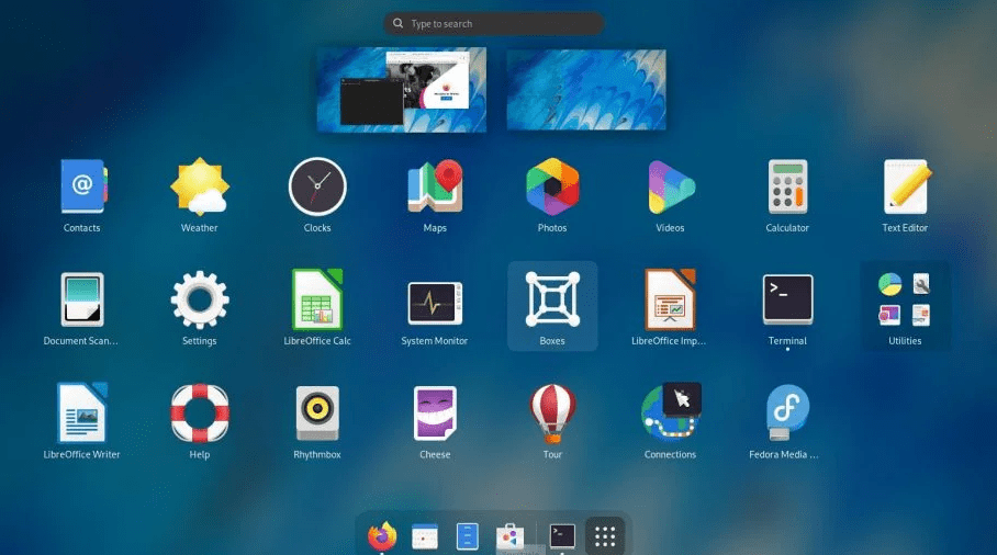 Fedora GNOME 41 Desktop