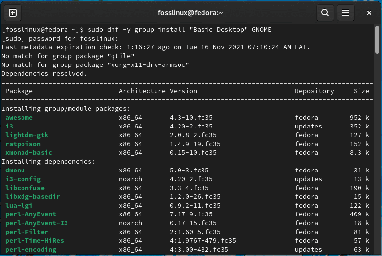 install gnome environment