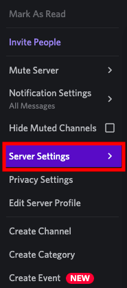 server settings