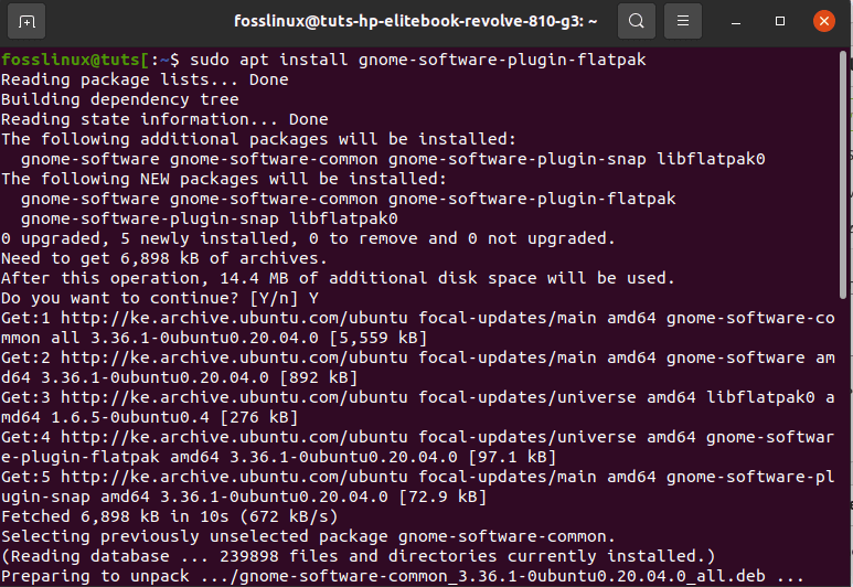allowing gnome to install flatpak
