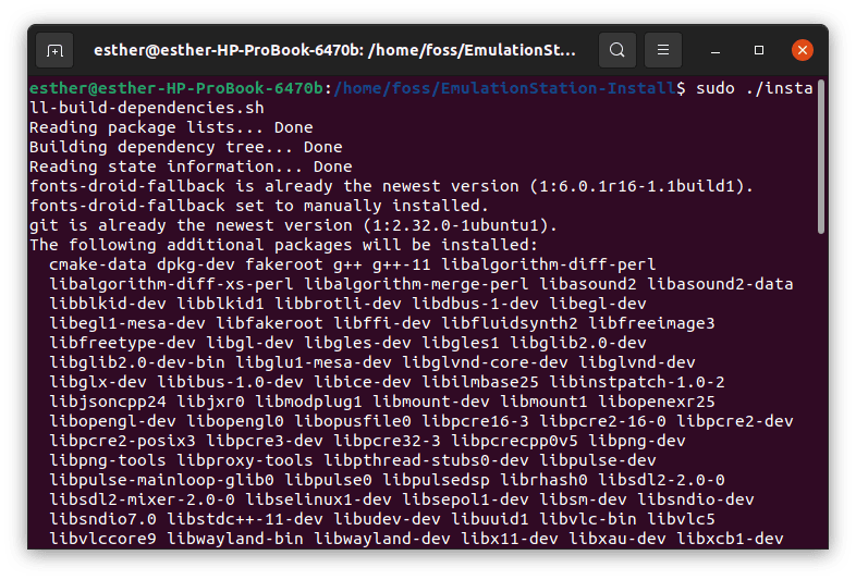 cd into the emulation station and install the build dependencies